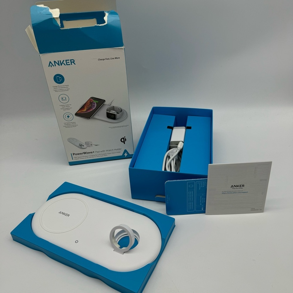 Anker PowerWave+ Pad with Watch Holder White B2570 Open Box